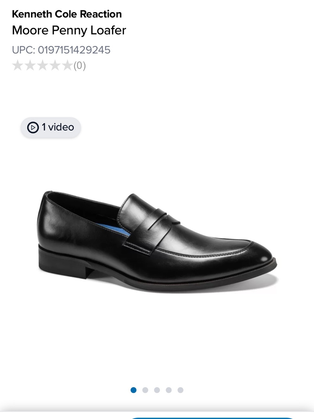 Kenneth Cole black penny loafers men’s size 9.5 new